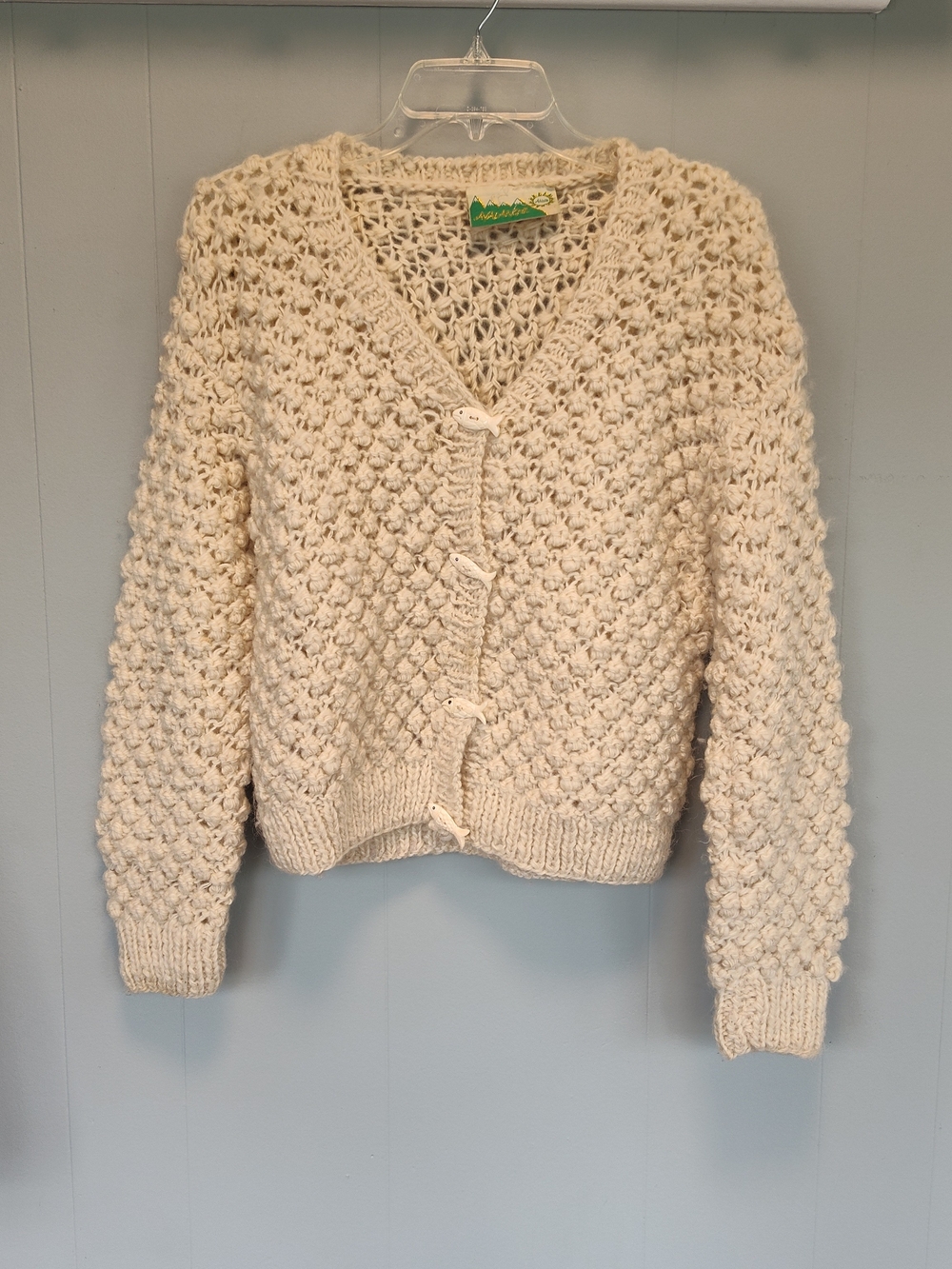 Vintage Avalanche Cardigan Sweater - 100% wool - Made in Nepal